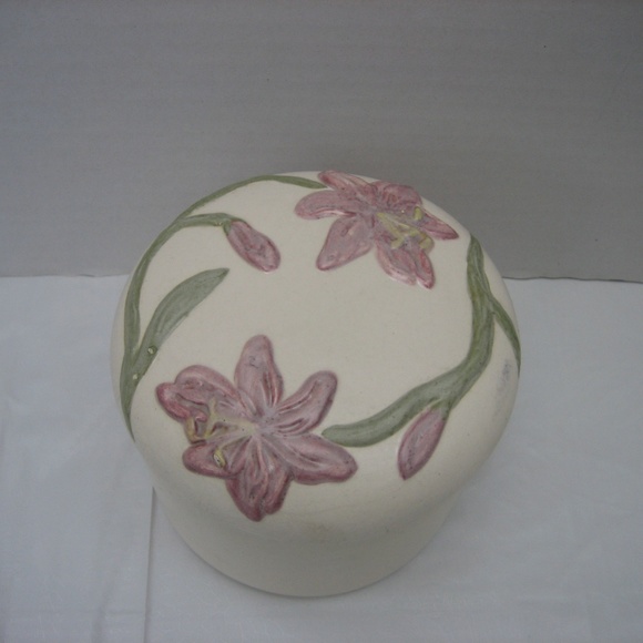 VOHANN 80's Floral Pottery Trinket Box - Picture 1 of 8